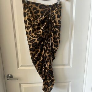 Leopard Print Ruched Skirt